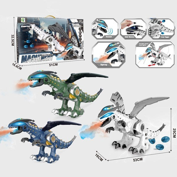 Dinosaurio Dragón, lanza humo, con luz, sonido y movimiento