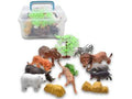 Animales salvajes con accesorios en caja plástica 19x14x11cm