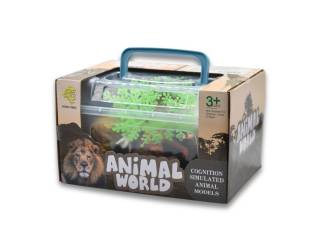 Animales salvajes con accesorios en caja plástica 19x14x11cm