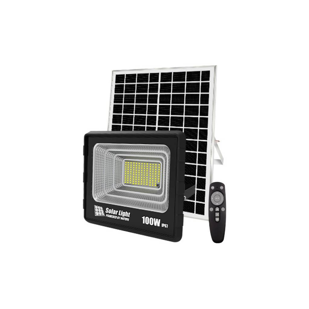 Foco LED Exterior con Panel Solar 100W