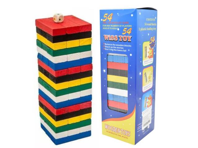 Juego de maderas apilables de colores 23x7.5cm