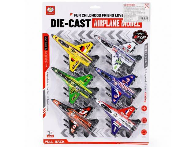 Set de aviones a fricción x6 unidades